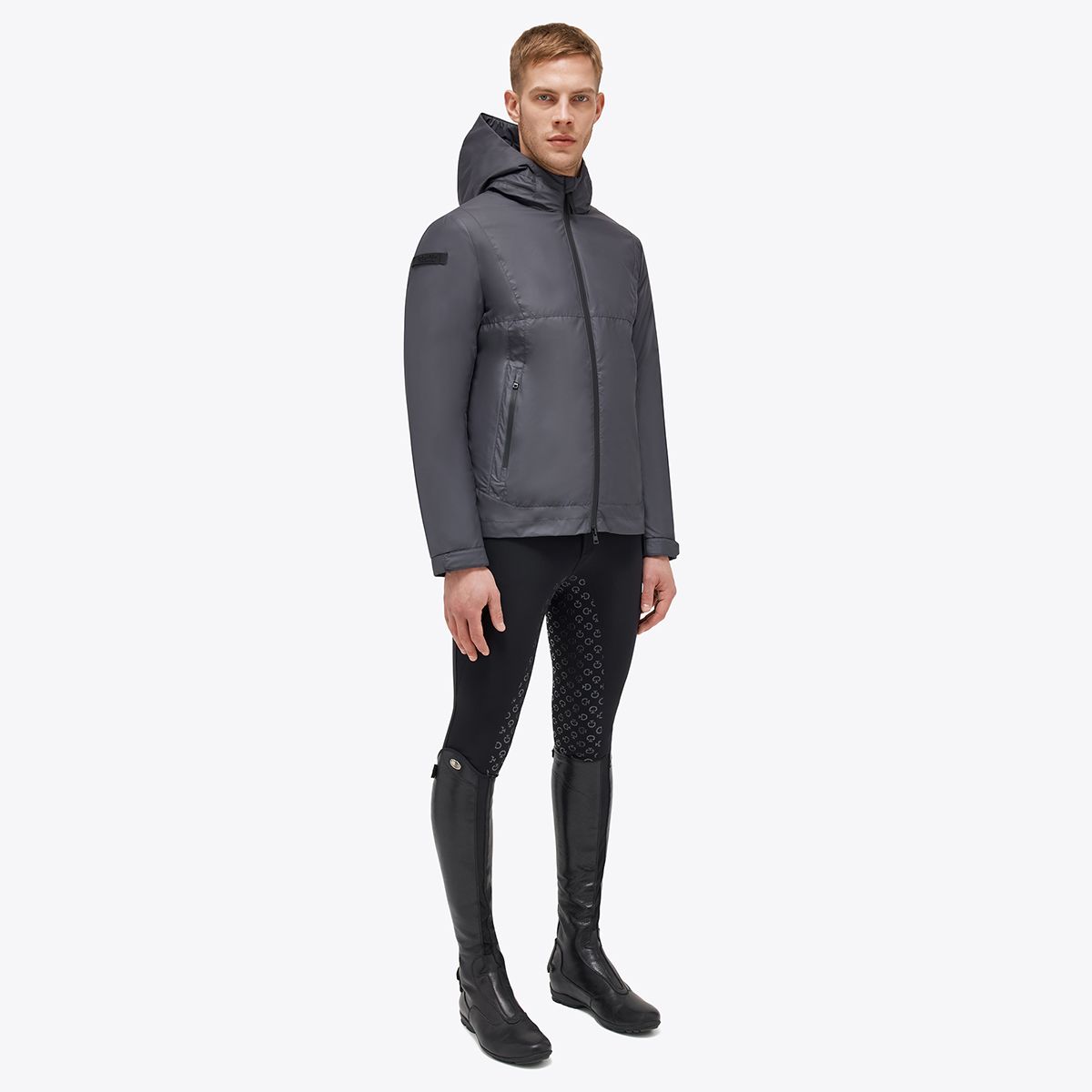Cavalleria Toscana Men's Hooded Shell Jacket With Quilted Lining