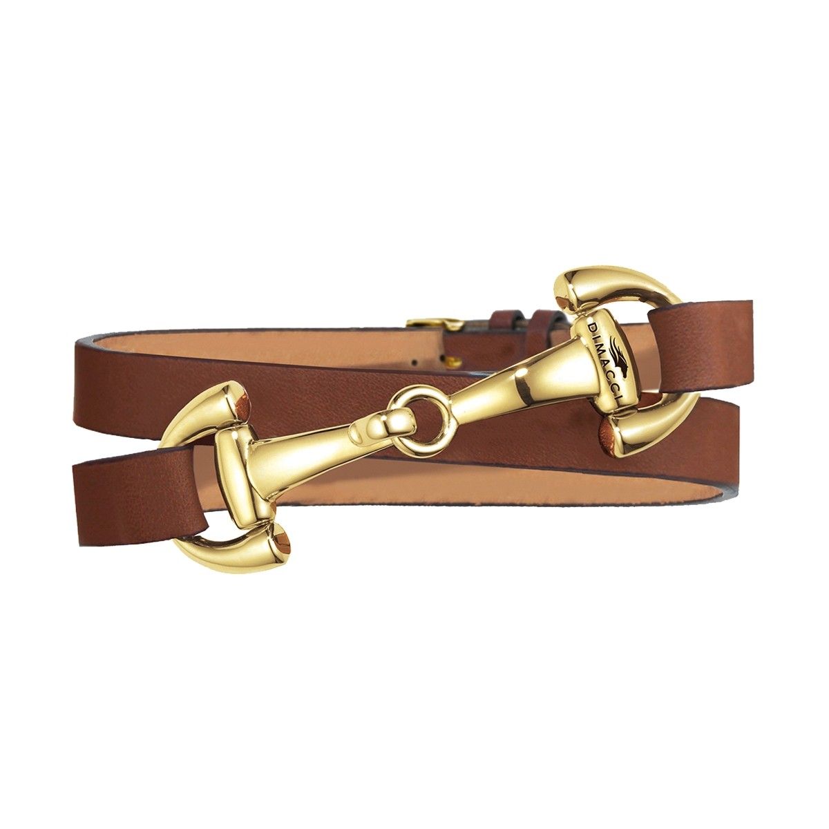 Dimacci Favorit Horse Bit Bracelet Cognac | Gold Plated