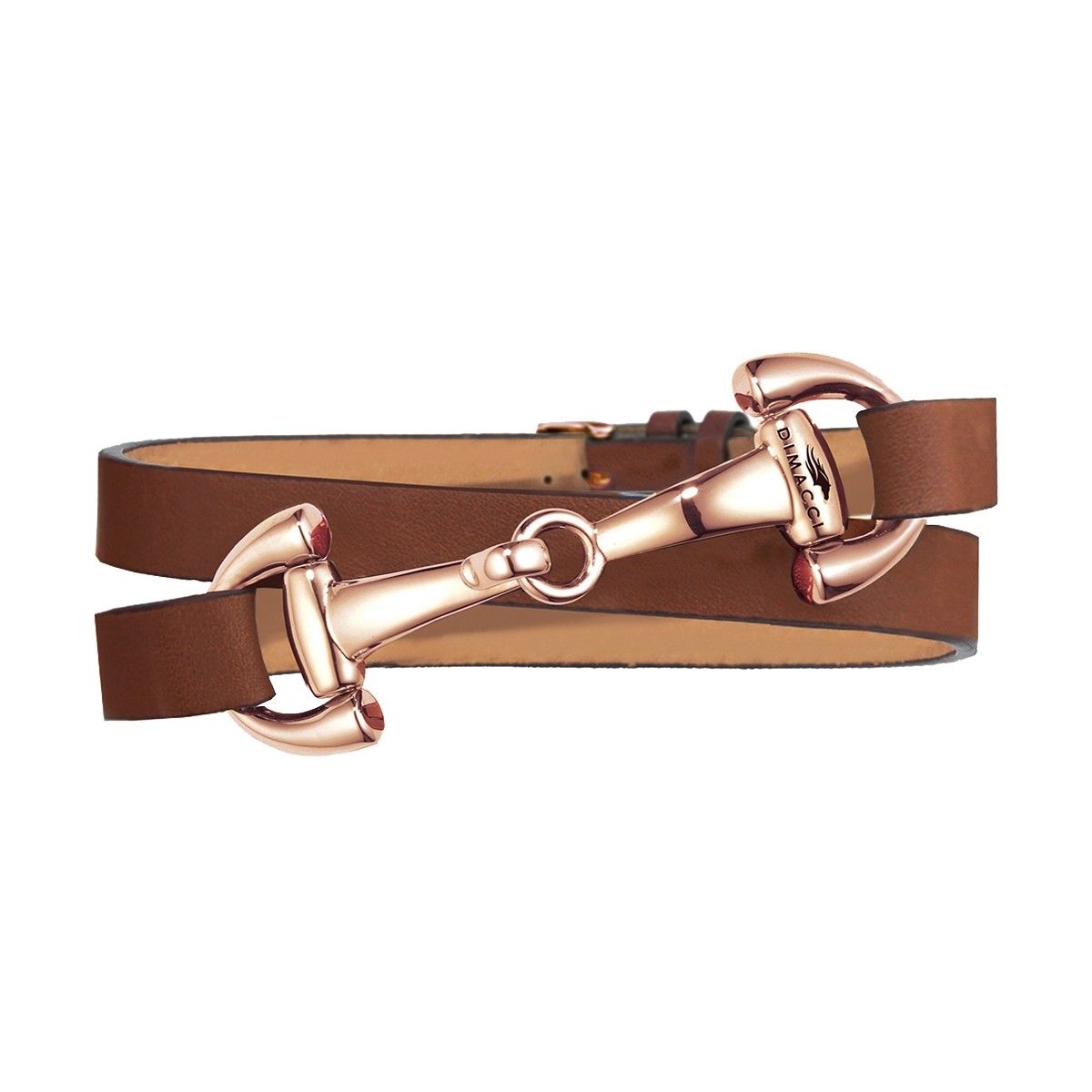 Dimacci Favorit Horse Bit Bracelet Cognac | Rose-Gold Plated