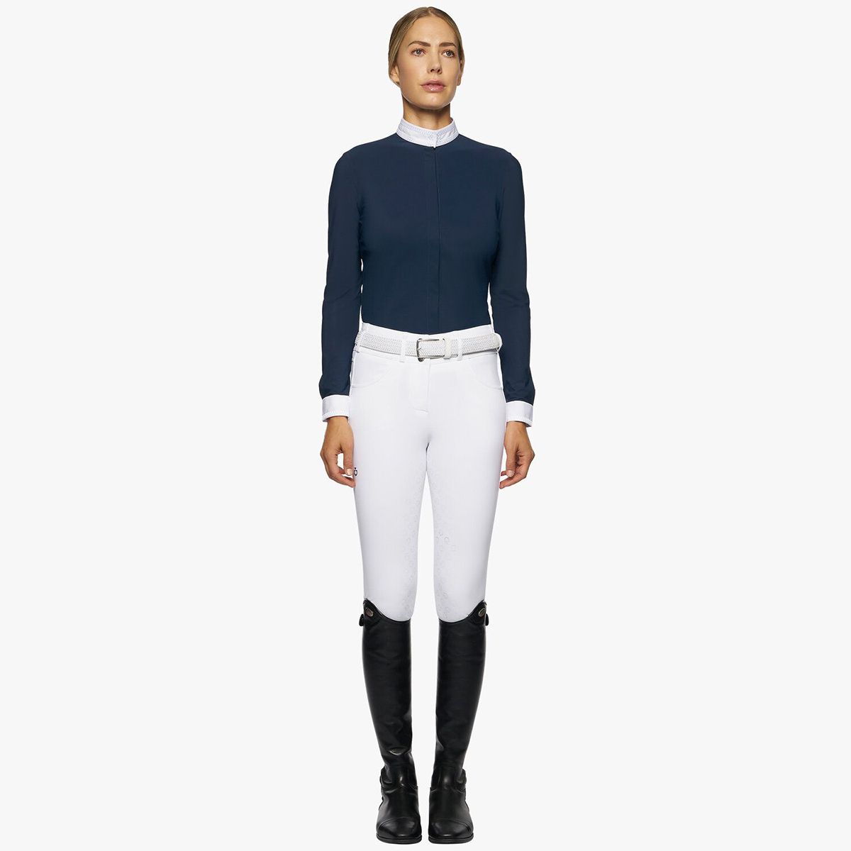 Cavalleria Toscana Women's FW'21 Elegant Embroidery Longsleeve Competition Shirt 