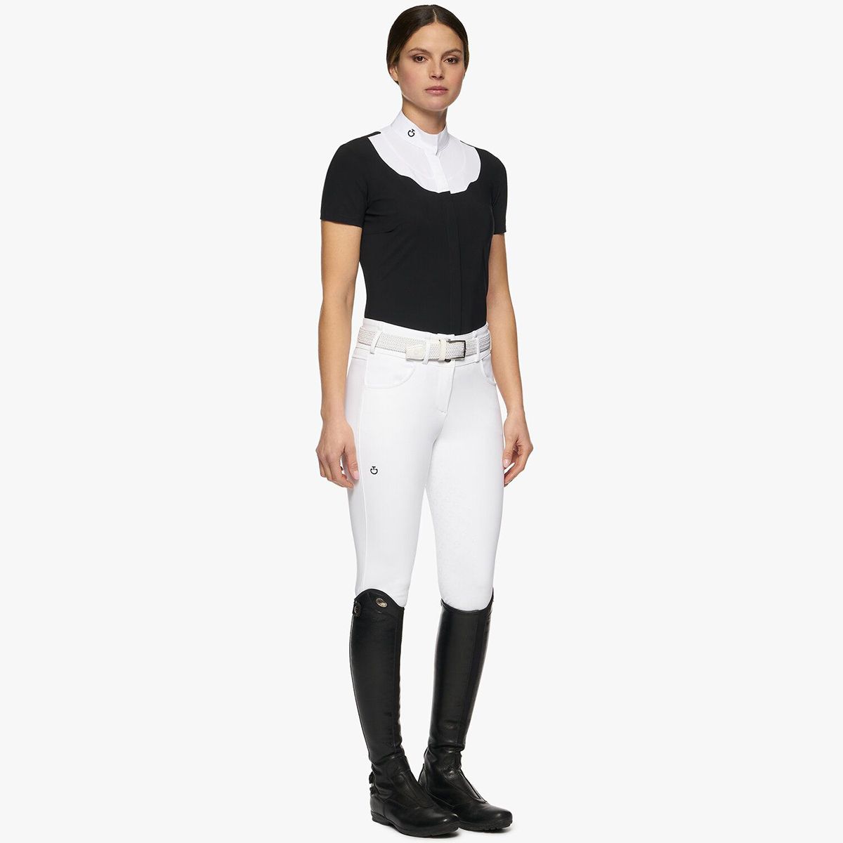 Cavalleria Toscana Women's Scalloped Bib S/S 