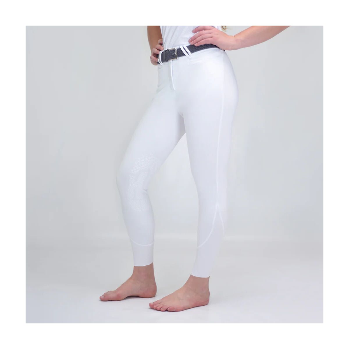 For Horses Women's Rita Ultra Move Breeches With High Waist & Knee Grip-White