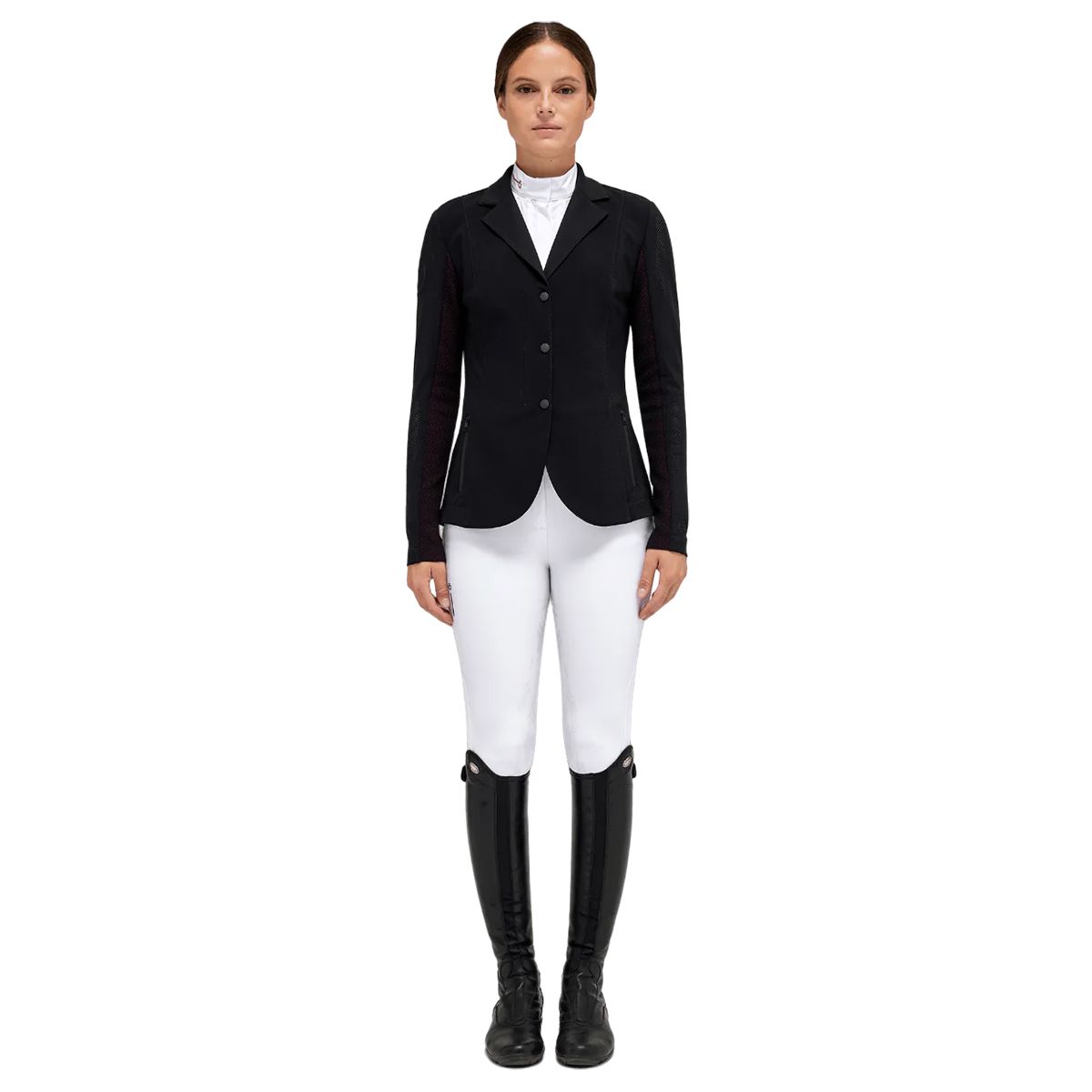 Cavalleria Toscana Women's  Revo Perforated Light Tech Knit Zip Riding Jacket