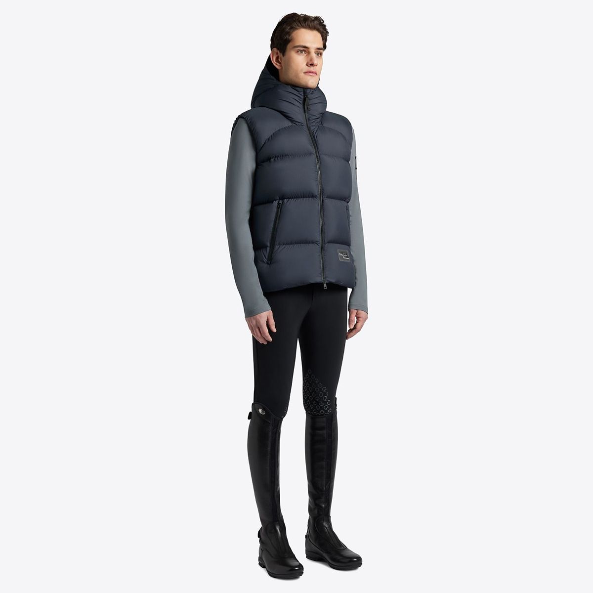 Cavalleria Toscana Men's Hooded Down Padded Nylon Vest
