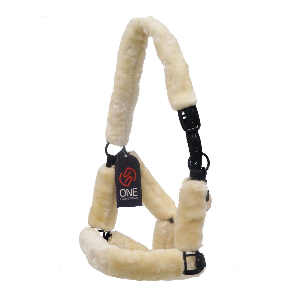 One Equestrian Halter Nylon with Sheepskin