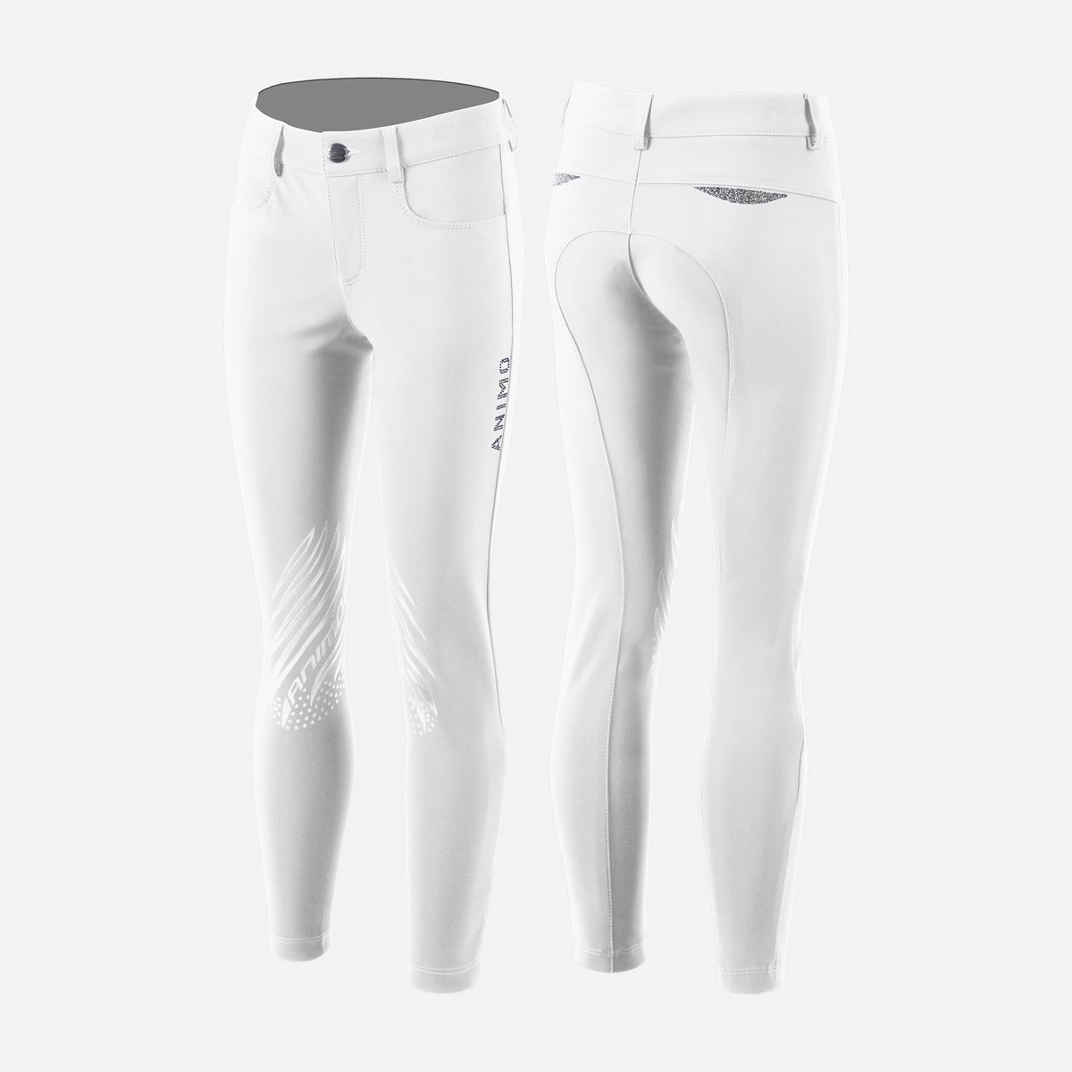 Animo Girl's Nedra 24W Riding Breeches-White