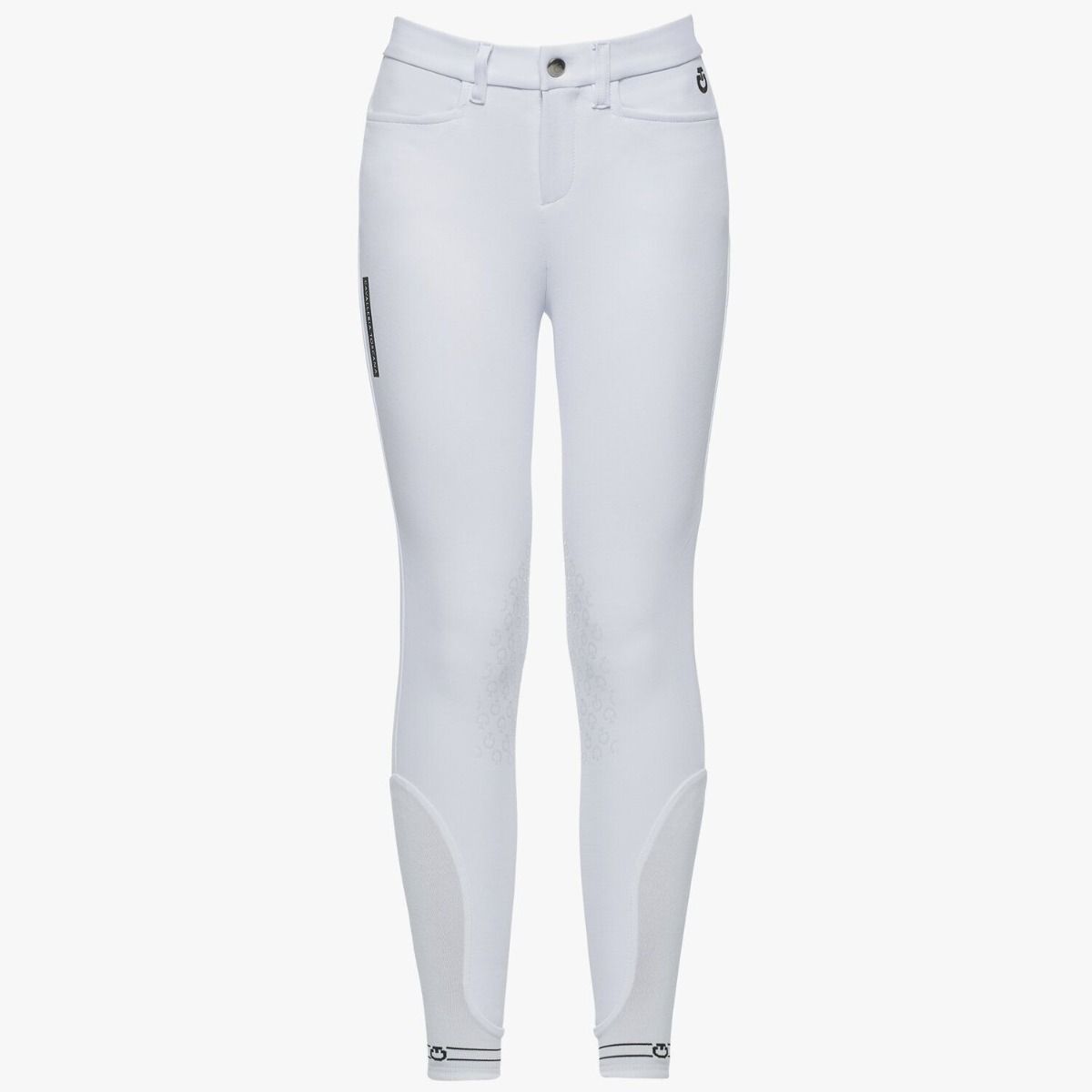 Cavalleria Toscana Kids Perforated Logo Tape Grip Breeches White