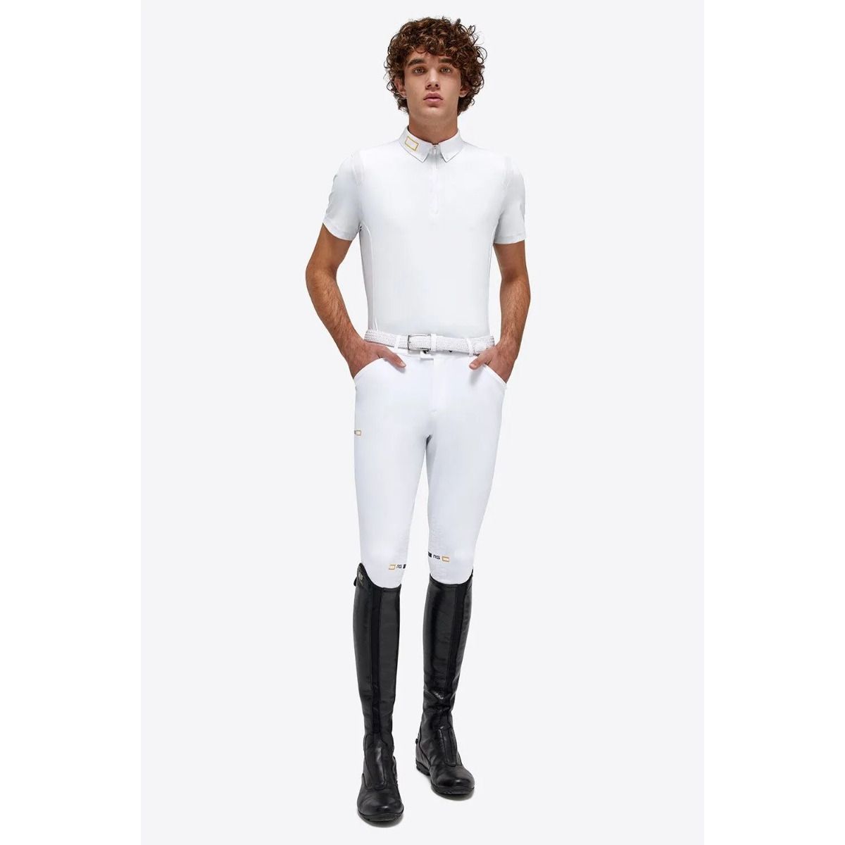 RG Men's Jersey S/S Competition Zip Polo White