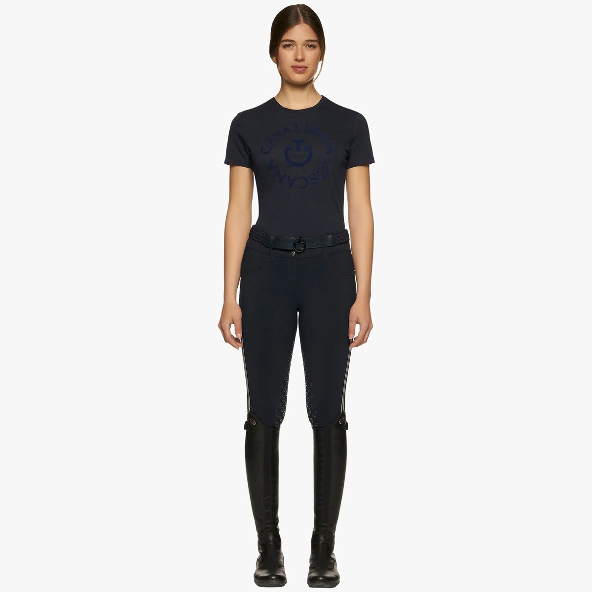 Cavalleria Toscana Women's Orbit Crew Neck Cotton T-Shirt