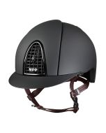 Kep Cromo Mat Black Helmet (Brown Straps)