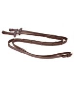 Antares Rubber Reins 5/8 With 7 Leather Loop - Raised, Fancy