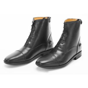 Jodhpur Leather Boots Rare Zip & Front Lace