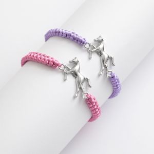 Adjustable Cord Bracelet with Foal 