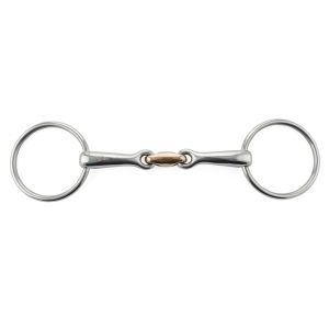 Double Jointed Snaffle Bit Copper Mouth Joint