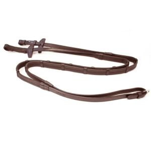 Antares Rubber Reins 5/8 With 7 Leather Loop - Raised, Fancy